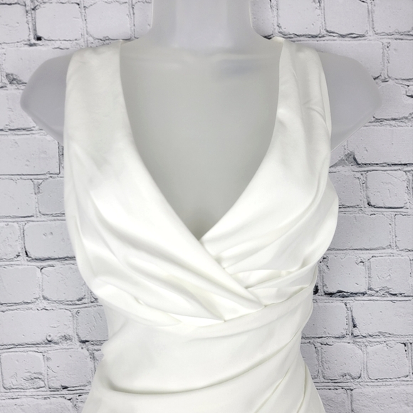 NWT Windsor Size S White Pleated Wrap Dress - Picture 3 of 10